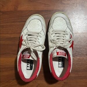 White and Red Sneakers